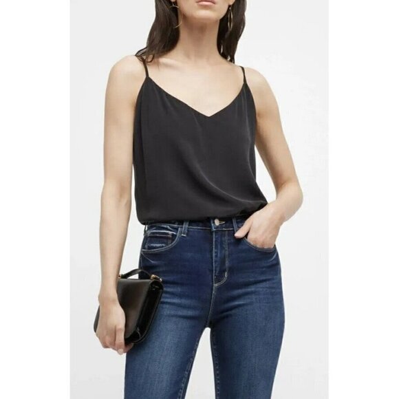 L'Agence Jane Sz XS Red Chevron Pattern 100% Silk V Neck Tank Top NWT - Picture 8 of 8